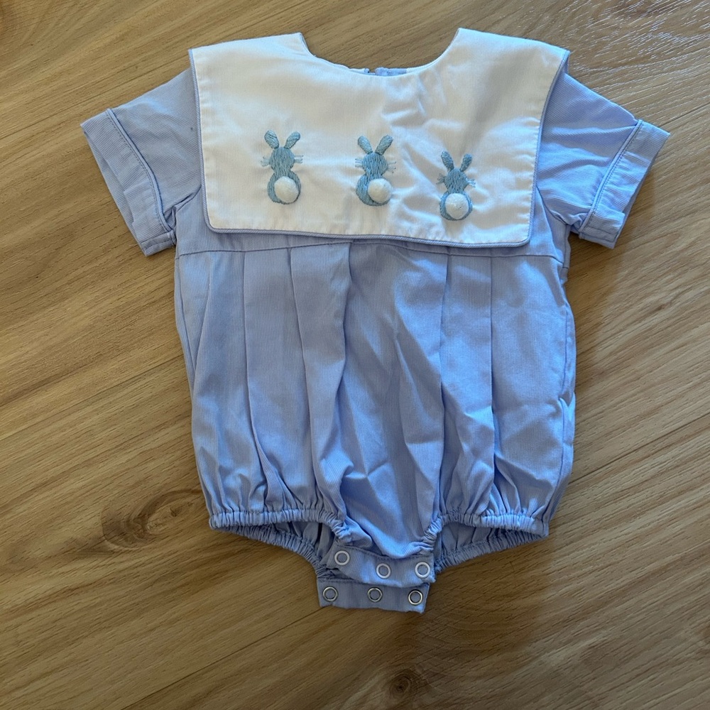 Adorable Baby Boy Easter Lot - 3M Bunny Embroidery - bubble, longall, t-shirt